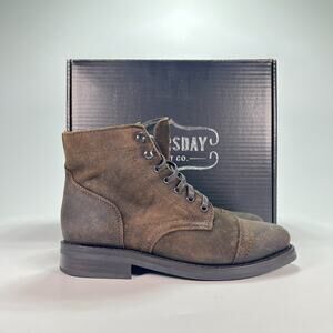 Thursday Captain Dark Olive Suede Casual Lace Up Cap Toe Ankle Boots Youth Sz 6